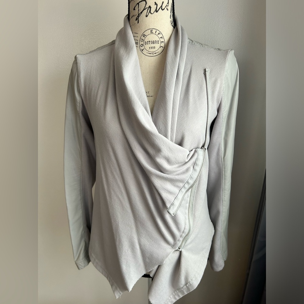 Blank NYC grey asymmetrical zip up jacket